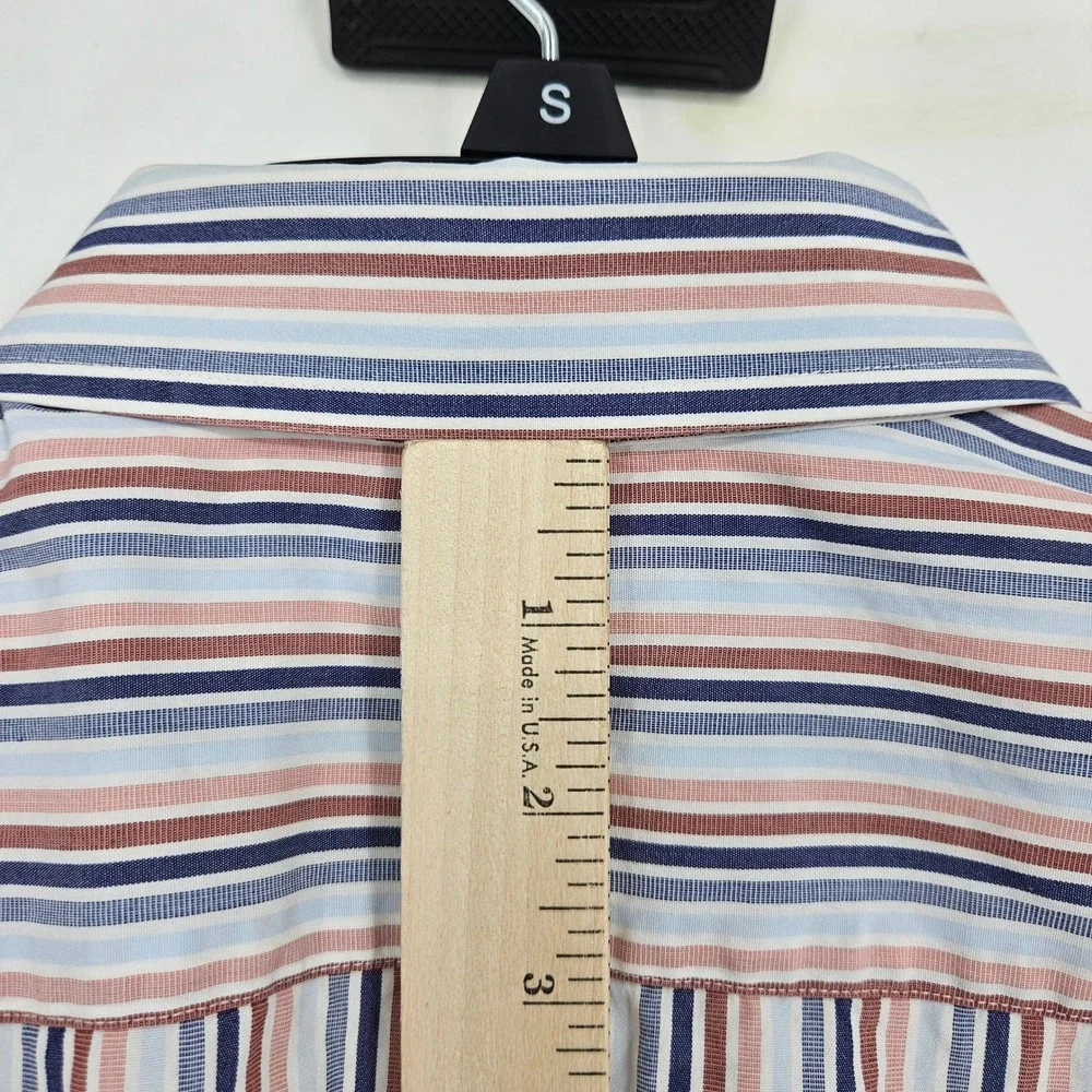 J‎ Crew Shirt Mens Large 16 16.5 Striped Button Up Casual Long Sleeve FLAWS